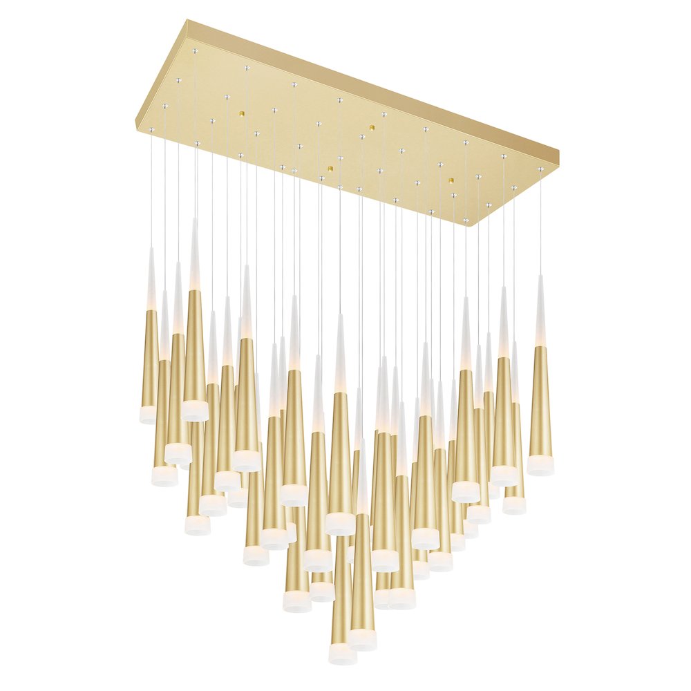 Andes LED Multi Light Pendant With Satin Gold Finish. Picture 1