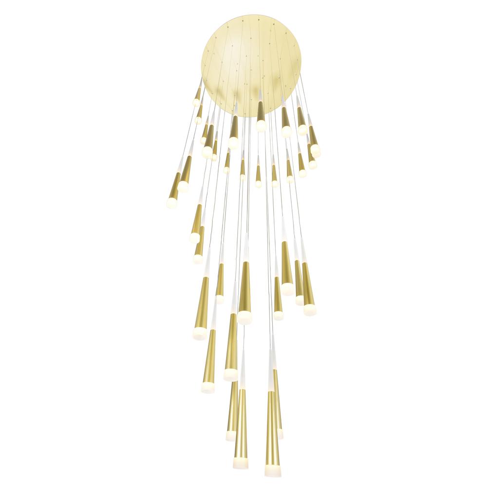 Andes LED Multi Light Pendant With Satin Gold Finish. Picture 2