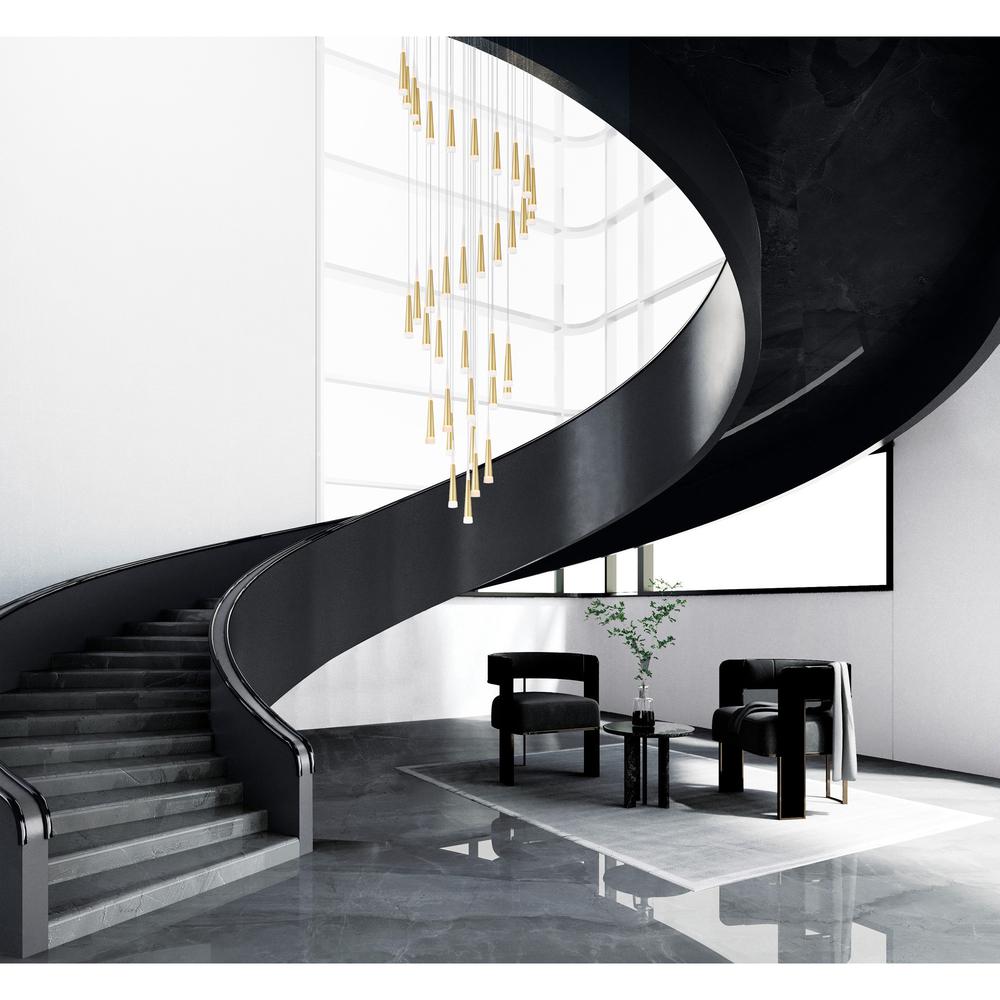 Andes LED Multi Light Pendant With Satin Gold Finish. Picture 7