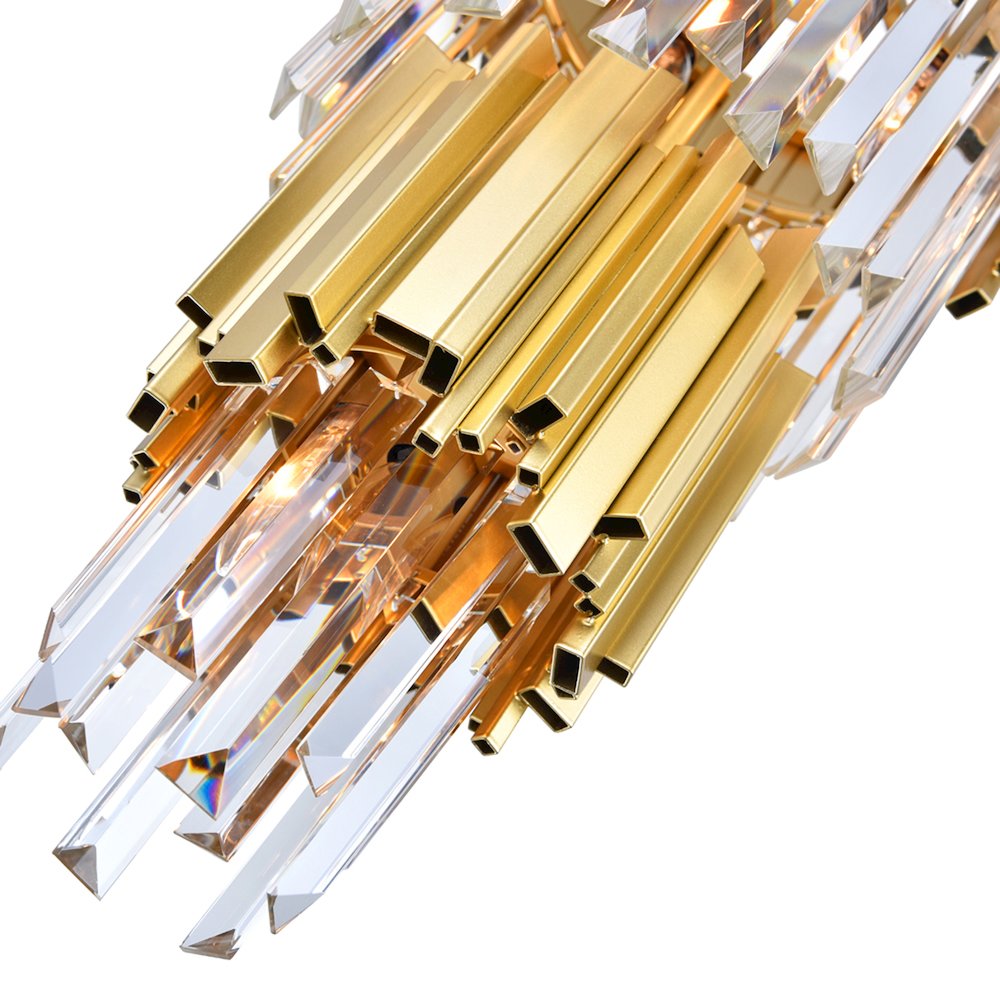 Deco 4 Light Down Mini Chandelier With Medallion Gold Finish. Picture 5