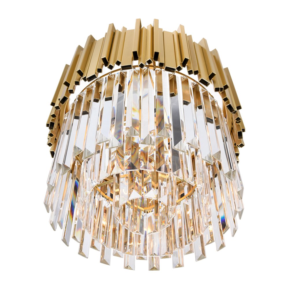 Deco 4 Light Down Chandelier With Medallion Gold Finish. Picture 3