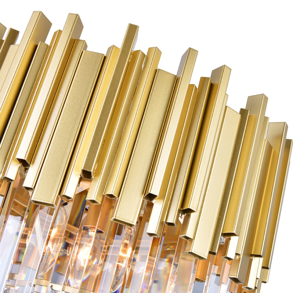 Deco 4 Light Down Chandelier With Medallion Gold Finish. Picture 4