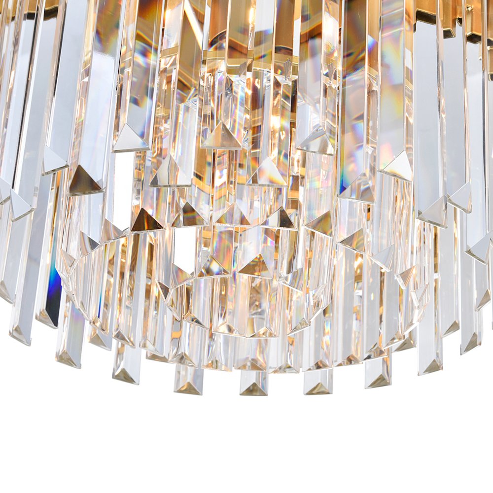 Deco 4 Light Down Chandelier With Medallion Gold Finish. Picture 5