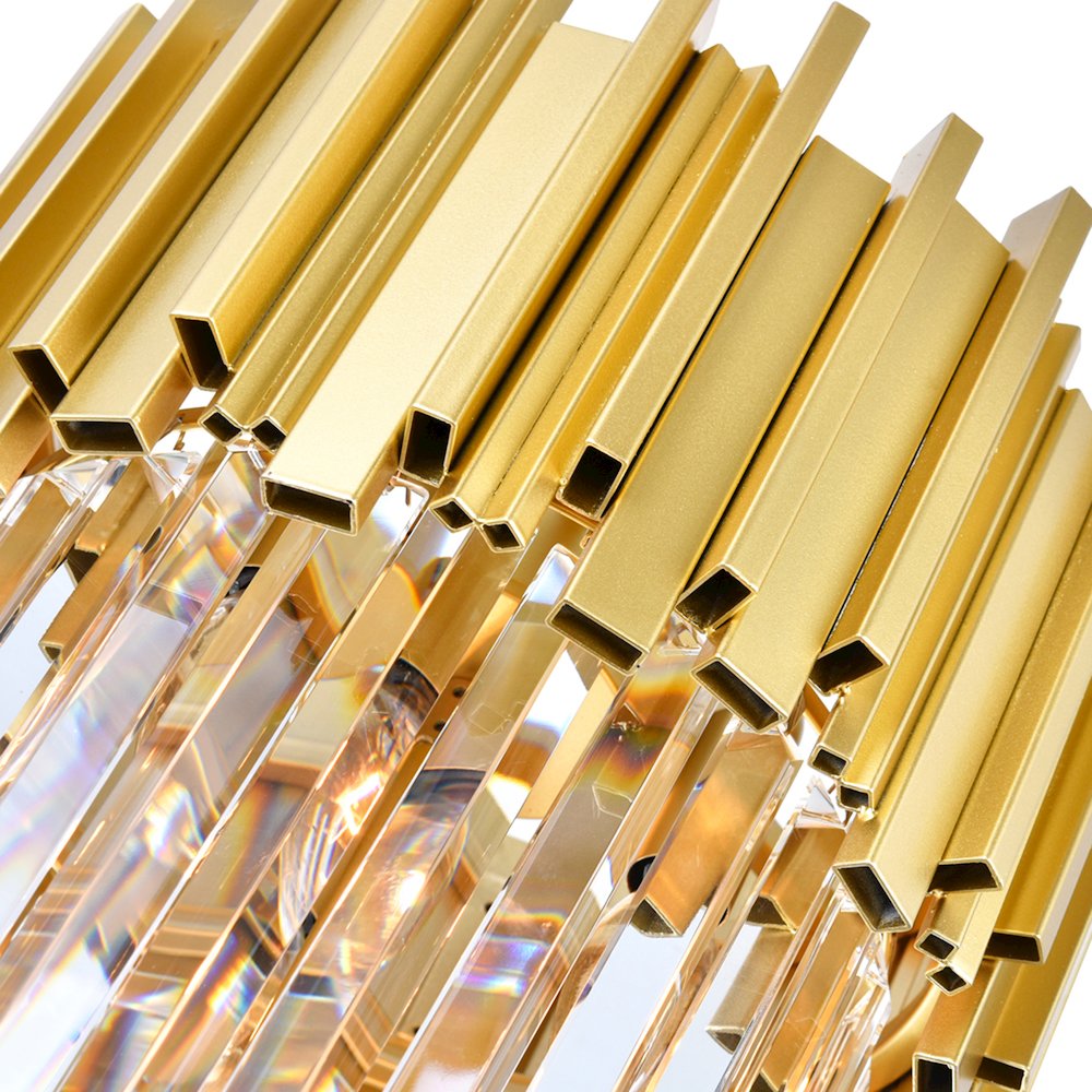 Deco 7 Light Down Chandelier With Medallion Gold Finish. Picture 2