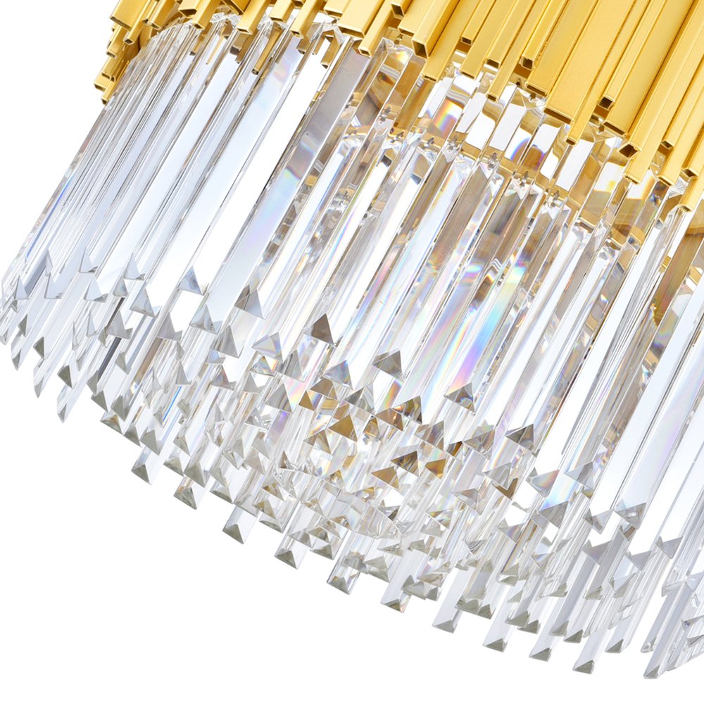 Deco 7 Light Down Chandelier With Medallion Gold Finish. Picture 3