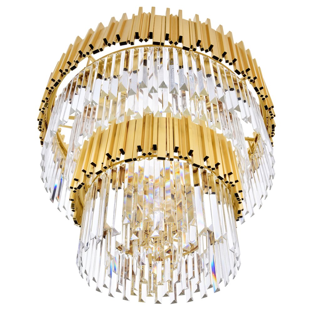 Deco 12 Light Down Chandelier With Medallion Gold Finish. Picture 2
