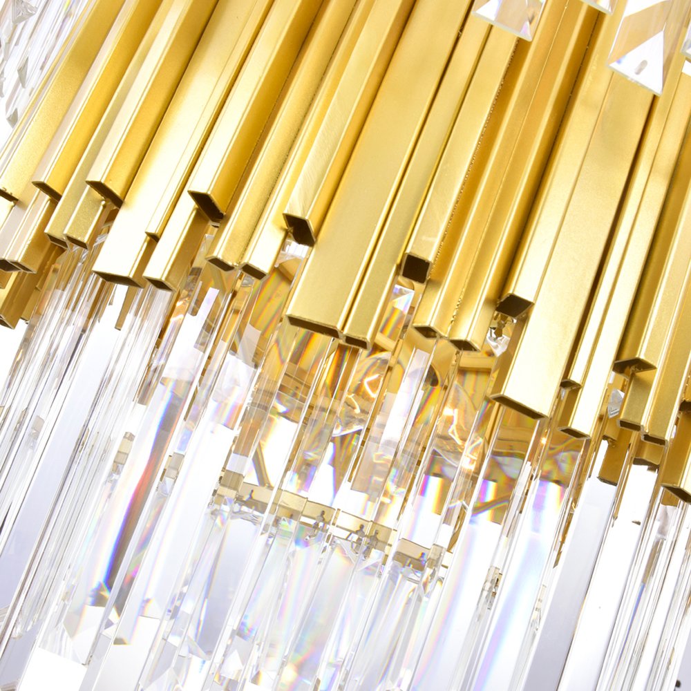 Deco 12 Light Down Chandelier With Medallion Gold Finish. Picture 4