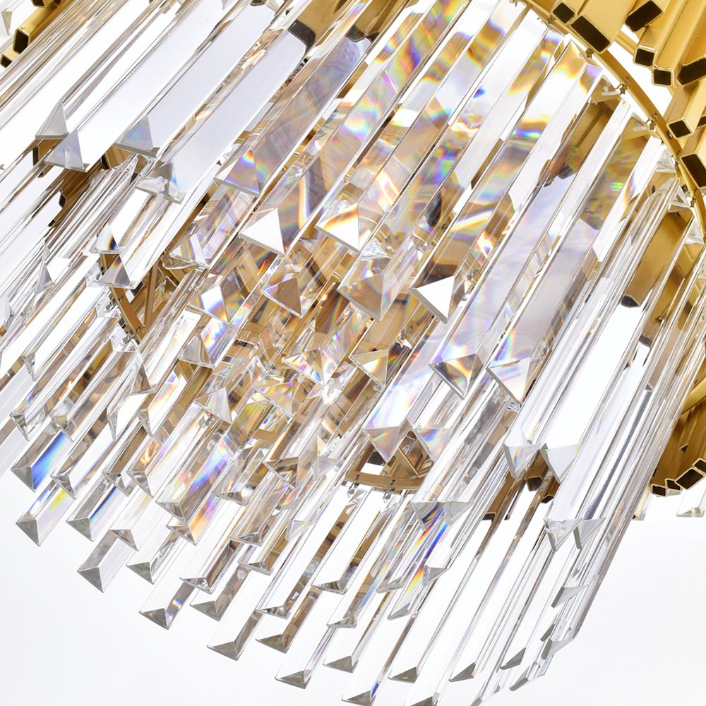 Deco 12 Light Down Chandelier With Medallion Gold Finish. Picture 5