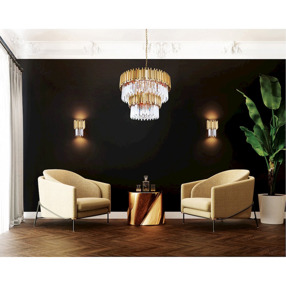 Deco 12 Light Down Chandelier With Medallion Gold Finish. Picture 6