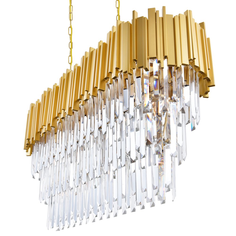 Deco 9 Light Pool Table Light With Medallion Gold Finish. Picture 3