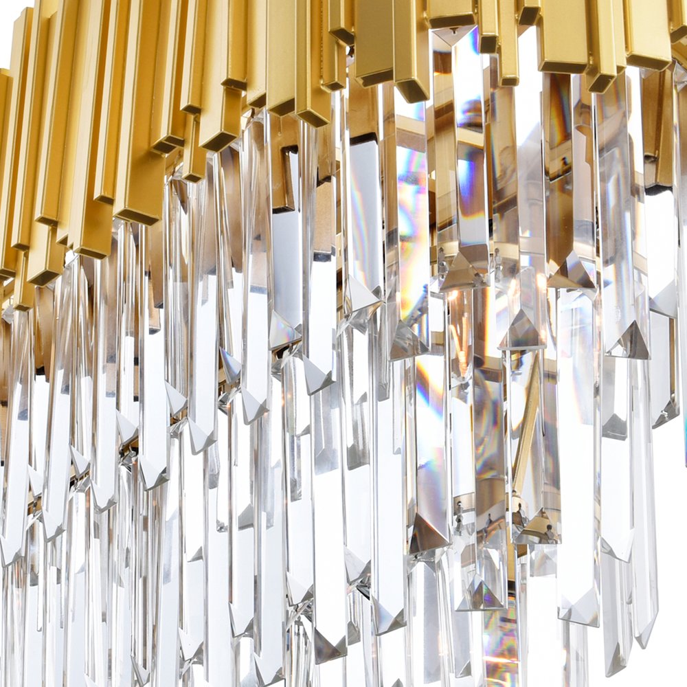 Deco 9 Light Pool Table Light With Medallion Gold Finish. Picture 4