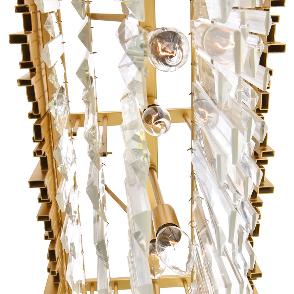 Deco 9 Light Pool Table Light With Medallion Gold Finish. Picture 5