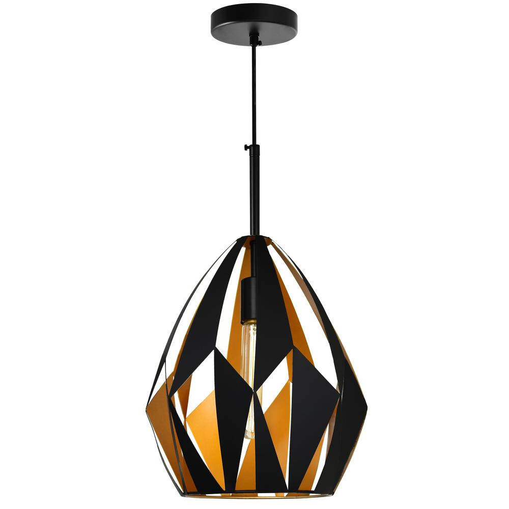 Oxide 1 Light Down Pendant With Black+Copper Finish. Picture 1