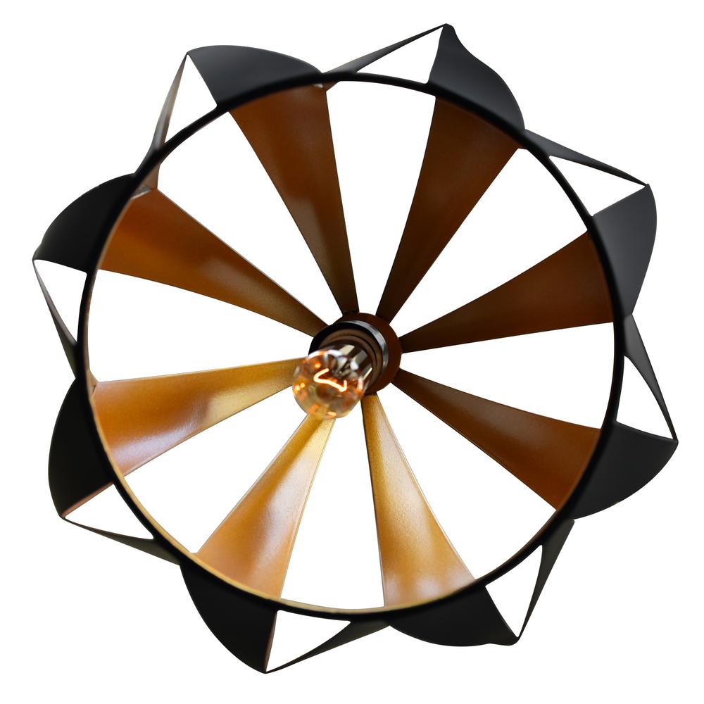 Oxide 1 Light Down Pendant With Black+Copper Finish. Picture 5