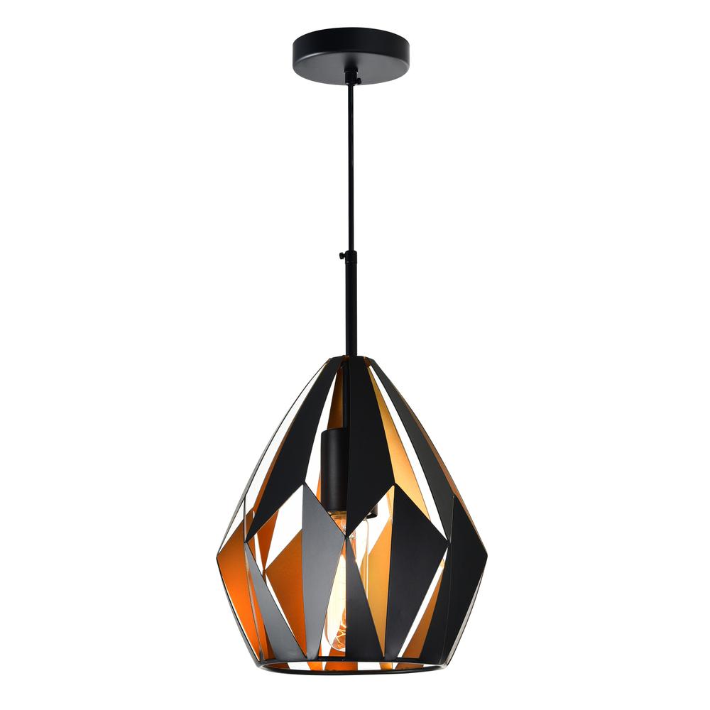Oxide 1 Light Down Pendant With Black+Copper Finish. Picture 1
