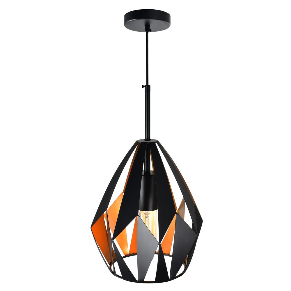Oxide 1 Light Down Pendant With Black+Copper Finish. Picture 3