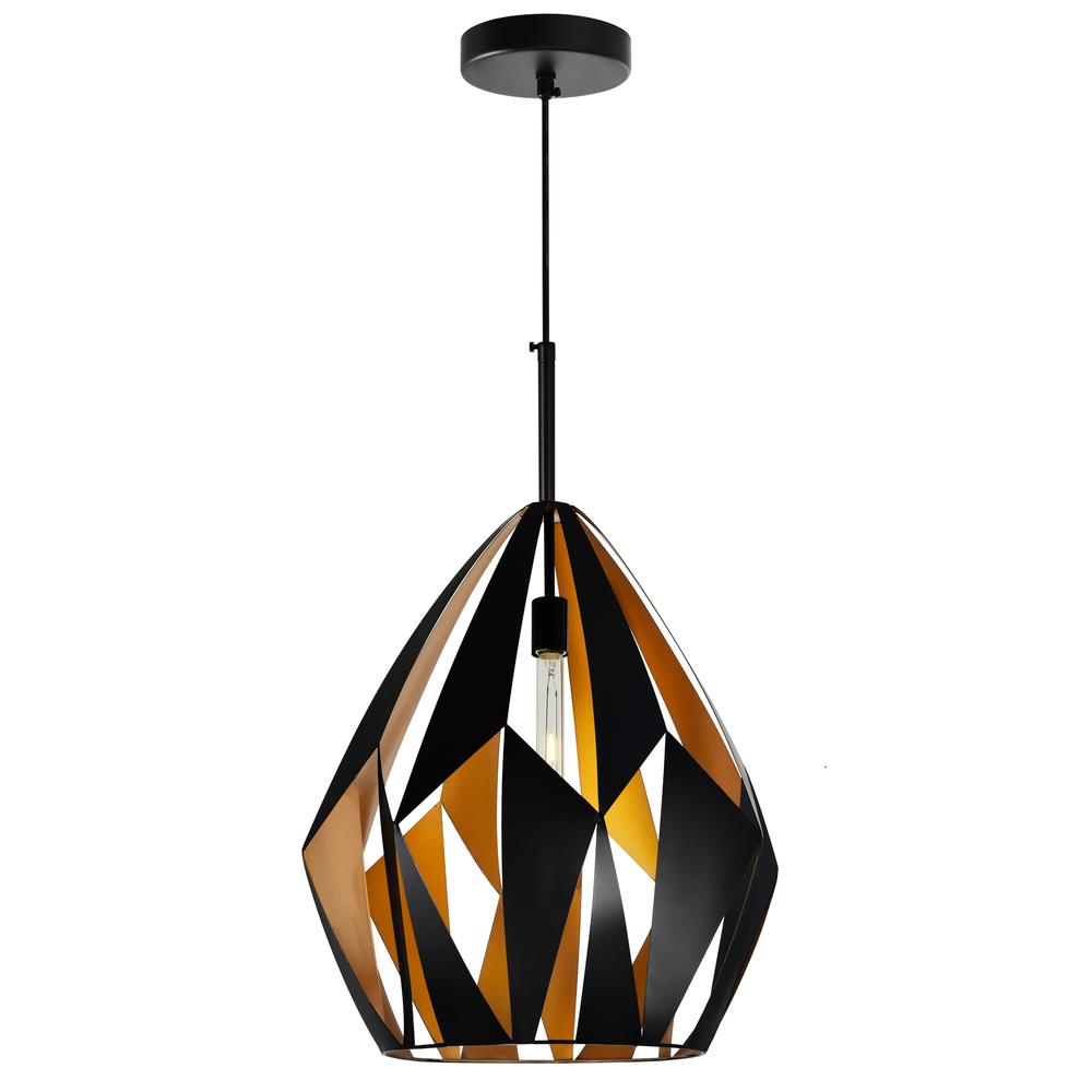 Oxide 1 Light Down Pendant With Black+Copper Finish. Picture 1