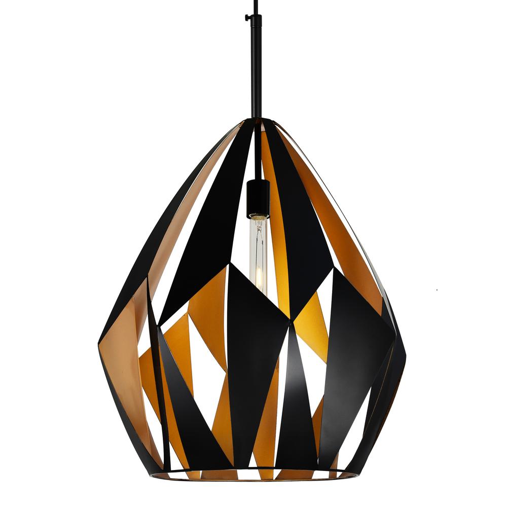 Oxide 1 Light Down Pendant With Black+Copper Finish. Picture 2