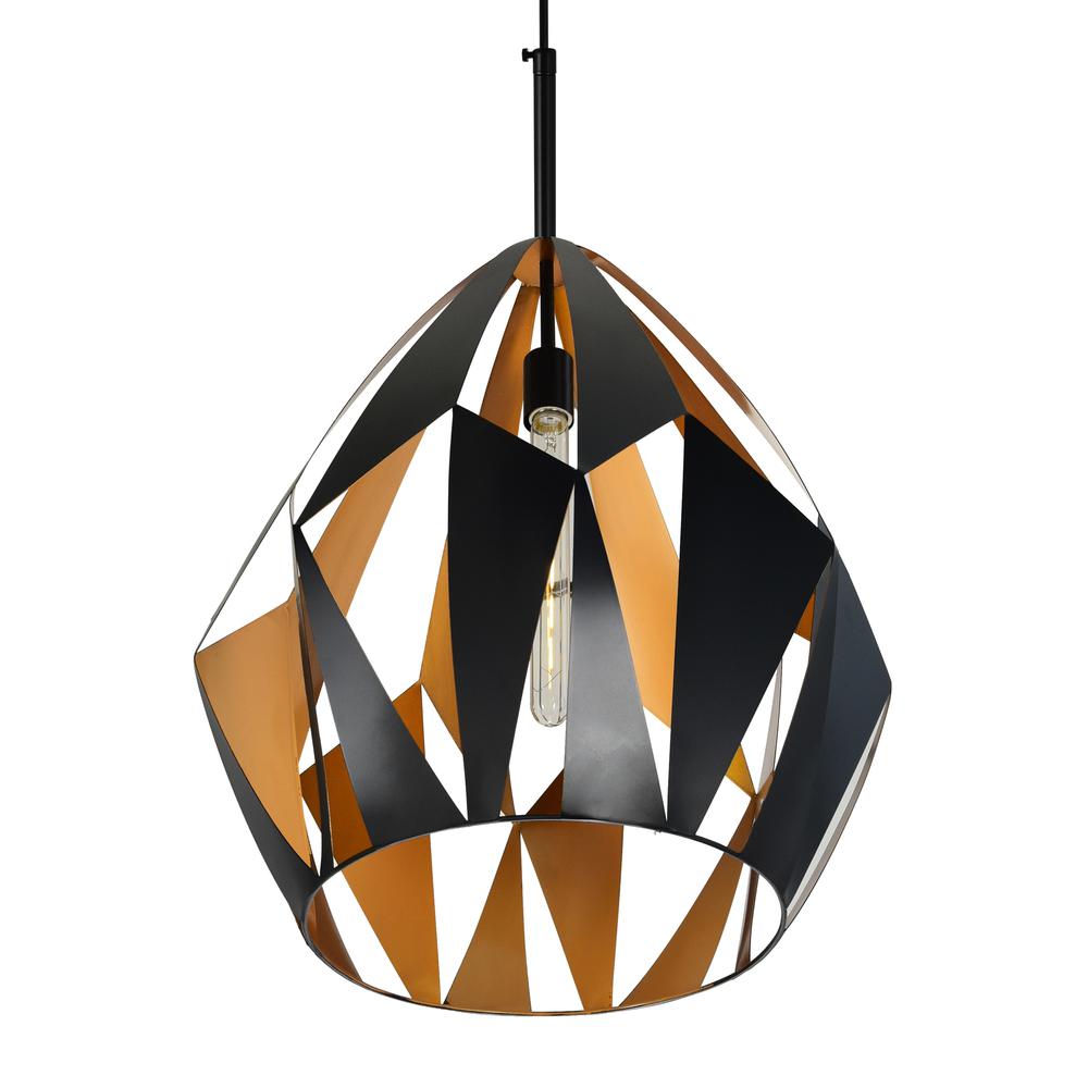 Oxide 1 Light Down Pendant With Black+Copper Finish. Picture 3