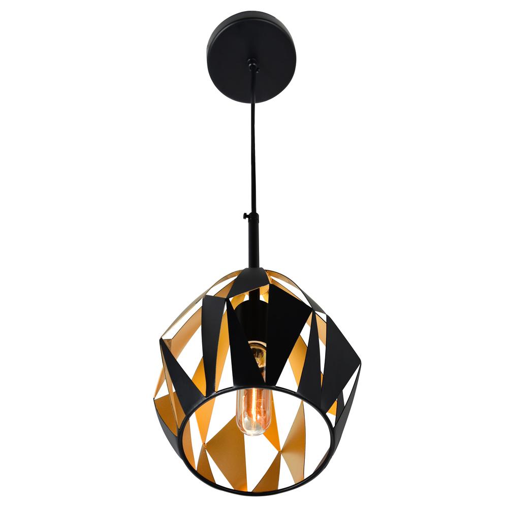 Oxide 1 Light Down Mini Pendant With Black+Copper Finish. Picture 2