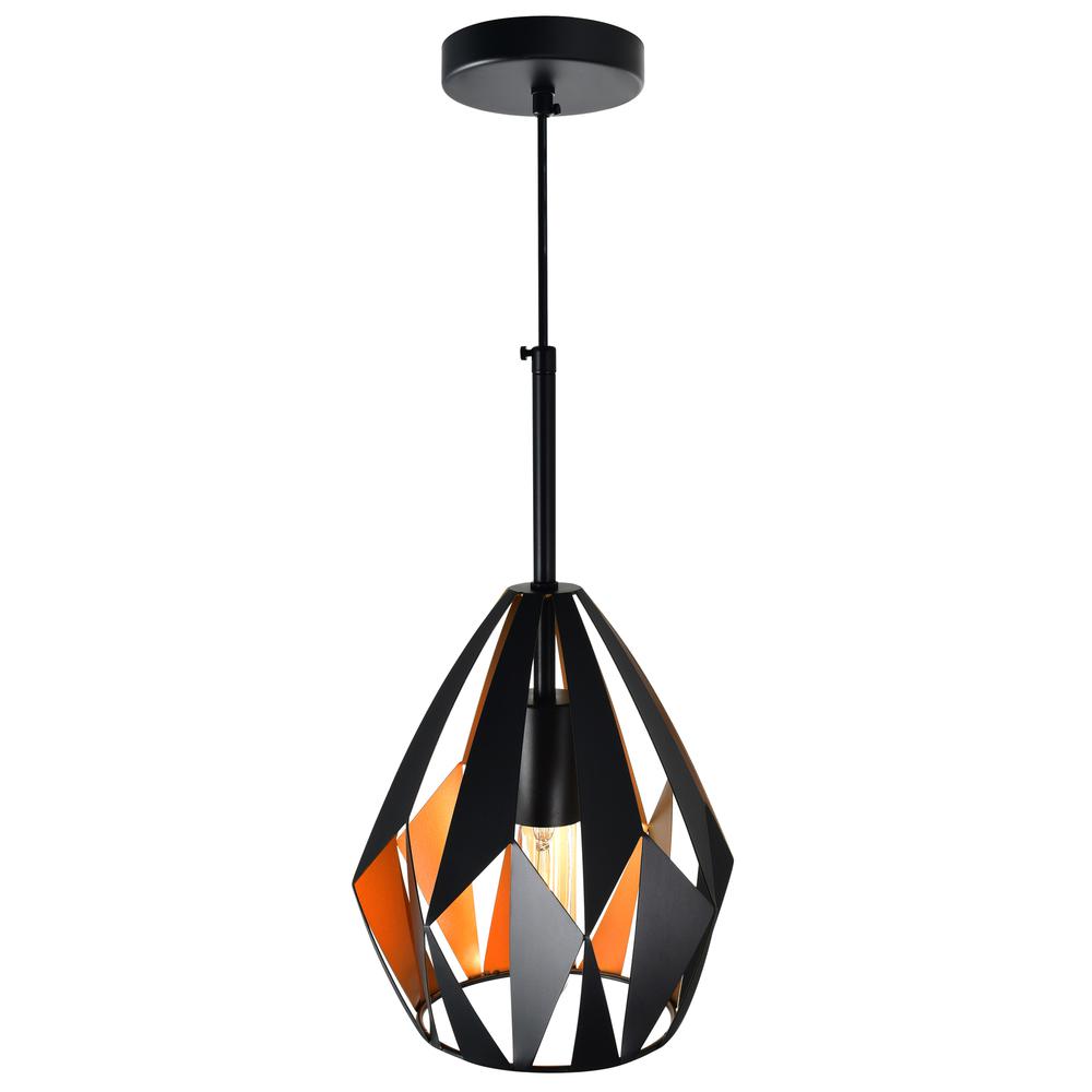 Oxide 1 Light Down Mini Pendant With Black+Copper Finish. Picture 3
