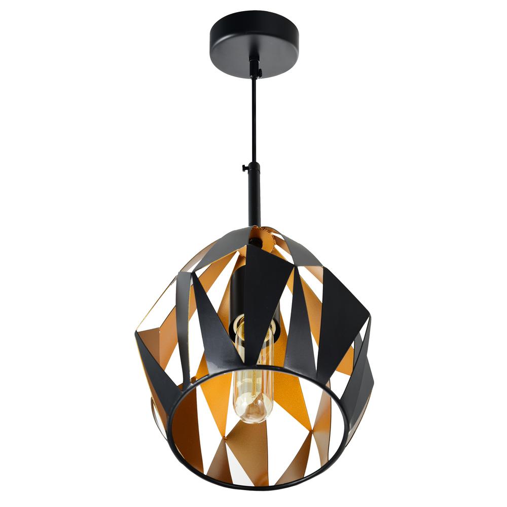 Oxide 1 Light Down Mini Pendant With Black+Copper Finish. Picture 5