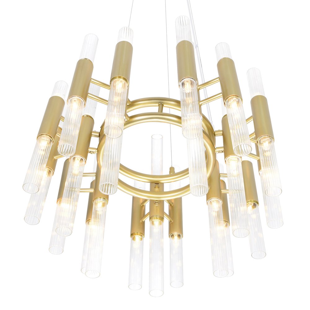 Orgue 42 Light Chandelier With Satin Gold Finish. Picture 2