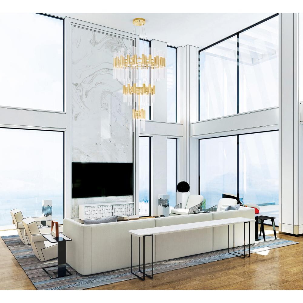 Orgue 123 Light Chandelier With Satin Gold Finish. Picture 6