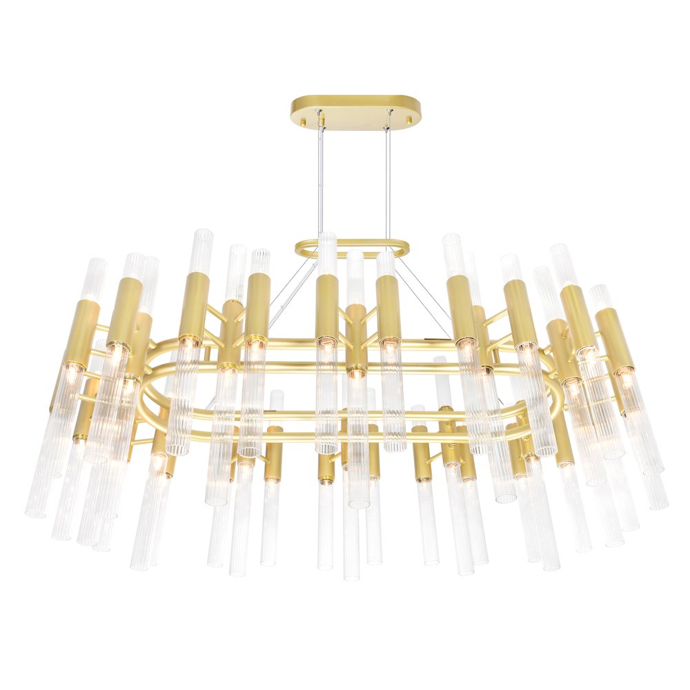 Orgue 72 Light Chandelier With Satin Gold Finish. Picture 2