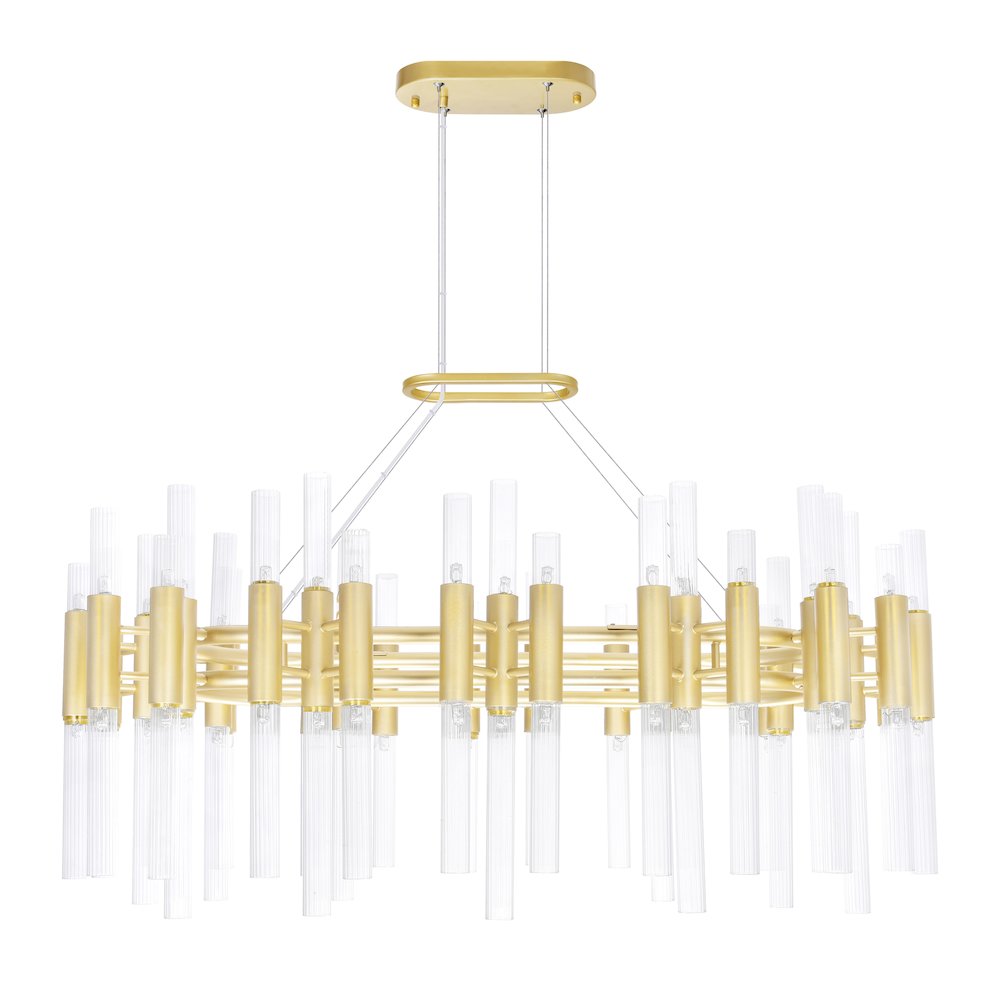 Orgue 72 Light Chandelier With Satin Gold Finish. Picture 5