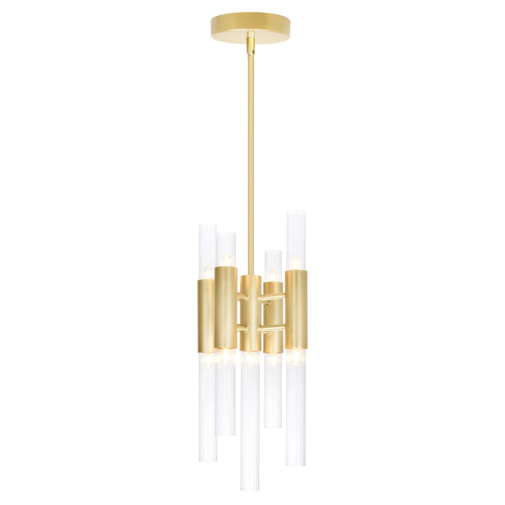 Orgue 9 Light Mini Pendant With Satin Gold Finish. Picture 1