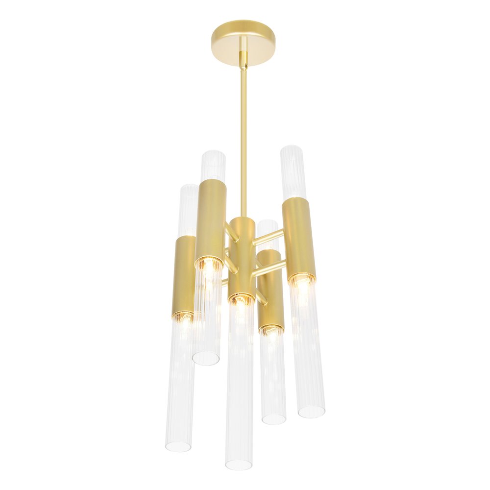Orgue 9 Light Mini Pendant With Satin Gold Finish. Picture 2