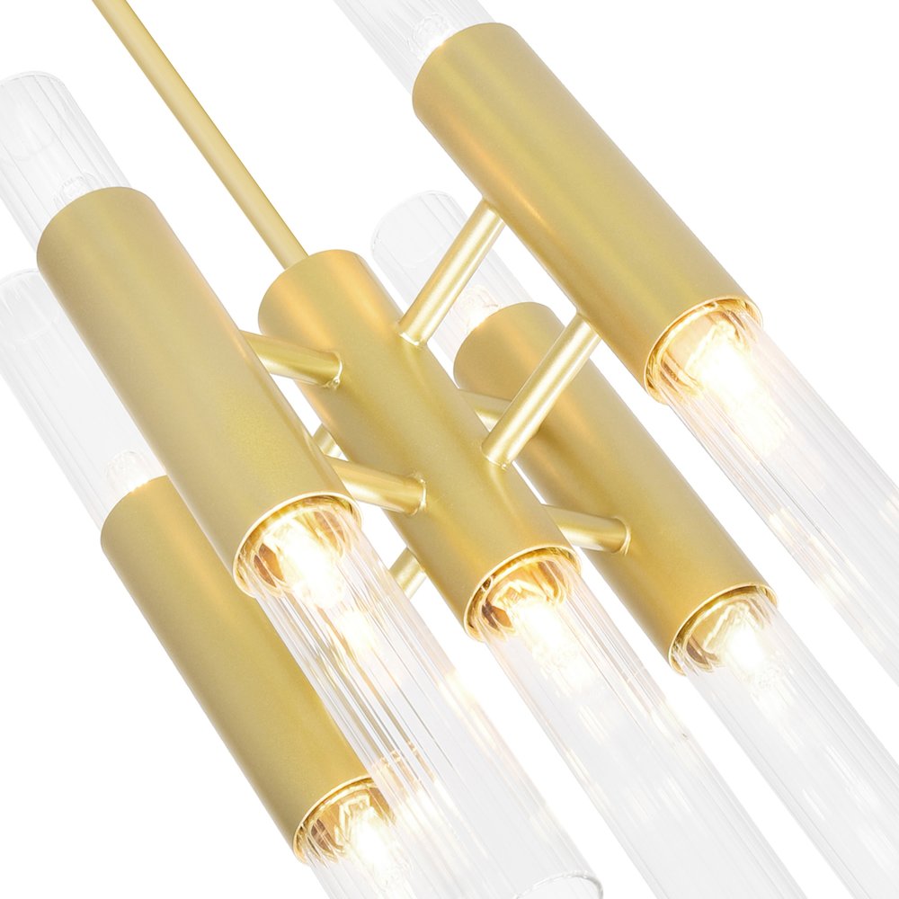 Orgue 9 Light Mini Pendant With Satin Gold Finish. Picture 3