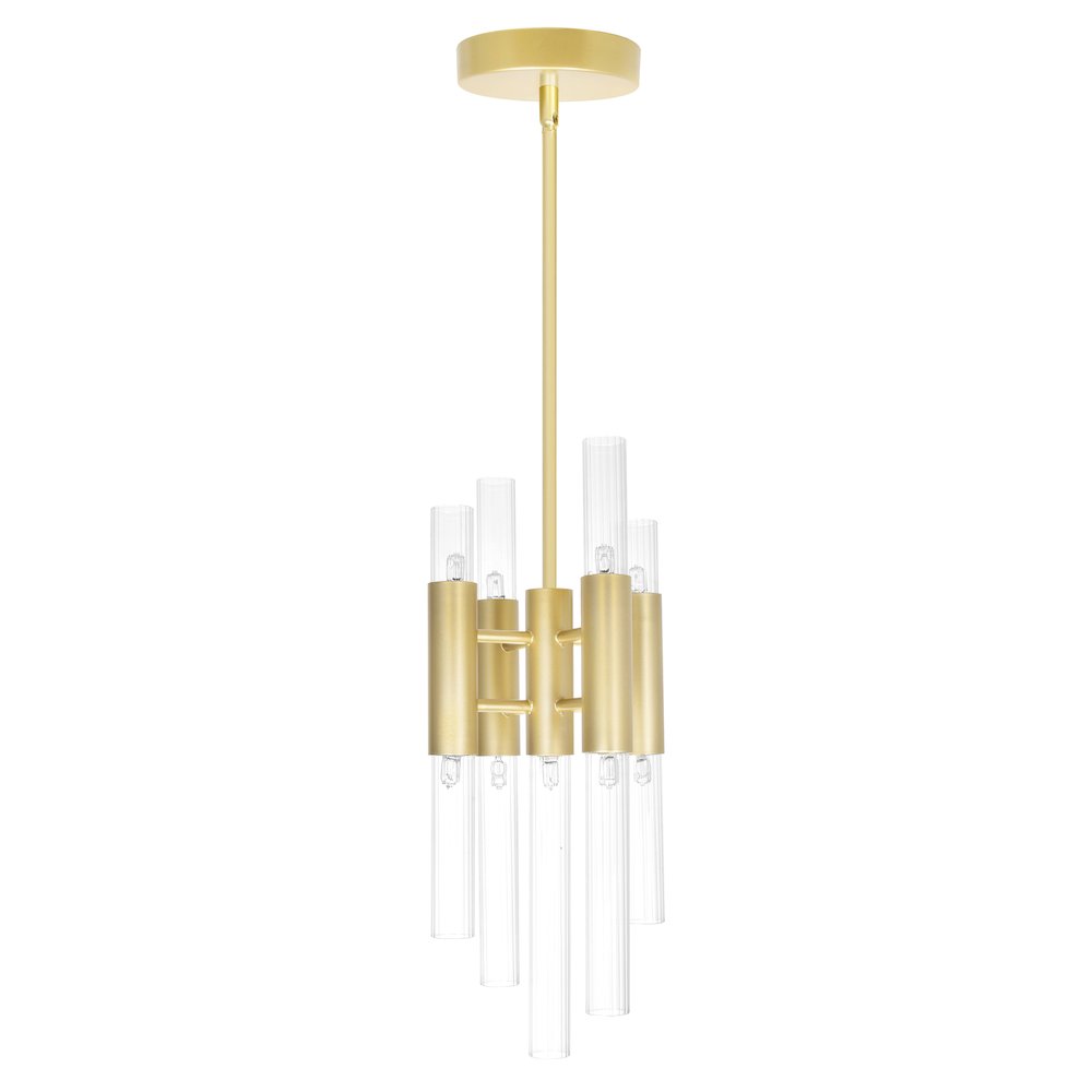 Orgue 9 Light Mini Pendant With Satin Gold Finish. Picture 5