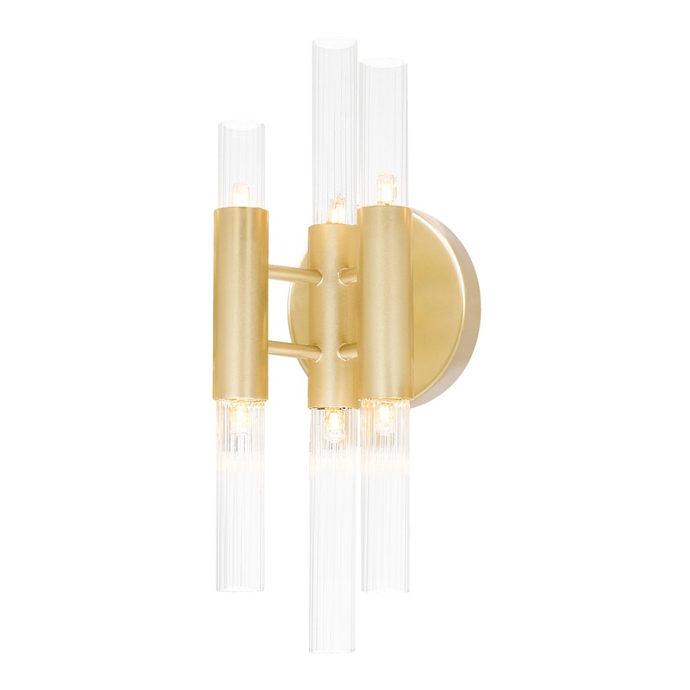 Orgue 6 Light Sconce With Satin Gold Finish. Picture 1