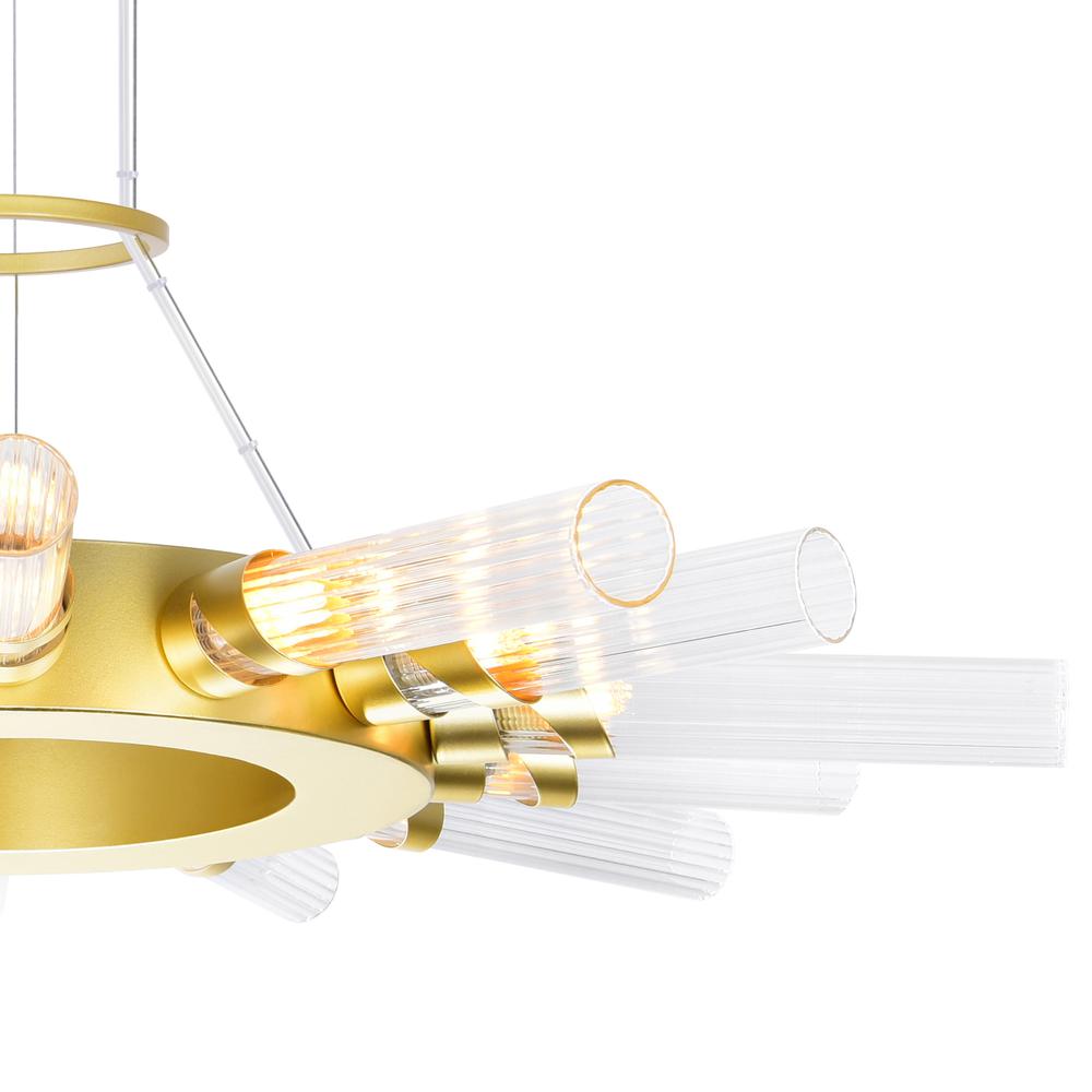 Collar 14 Light Chandelier With Satin Gold Finish. Picture 3