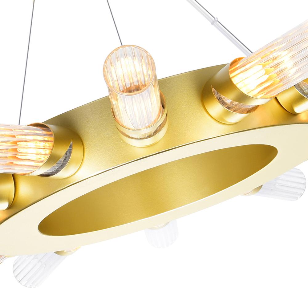 Collar 14 Light Chandelier With Satin Gold Finish. Picture 4