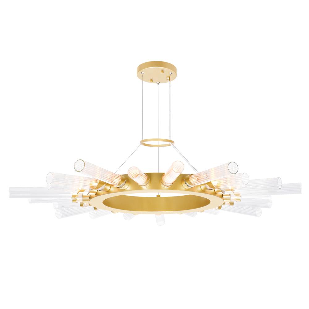 Collar 21 Light Chandelier With Satin Gold Finish. Picture 1