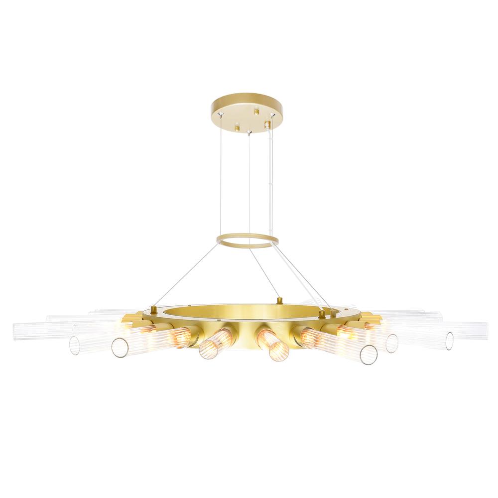 Collar 21 Light Chandelier With Satin Gold Finish. Picture 2