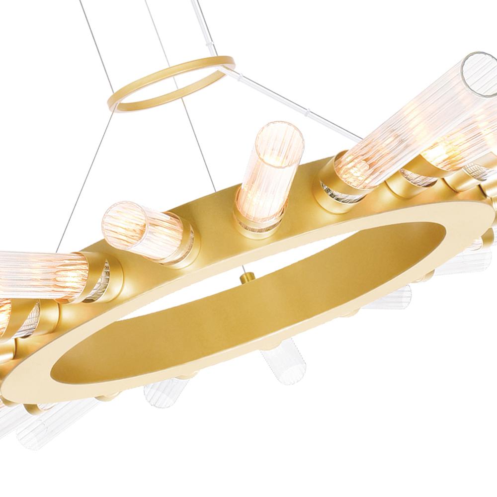 Collar 21 Light Chandelier With Satin Gold Finish. Picture 3