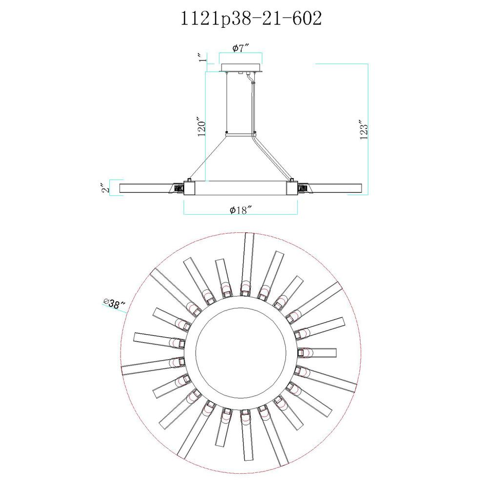 Collar 21 Light Chandelier With Satin Gold Finish. Picture 6