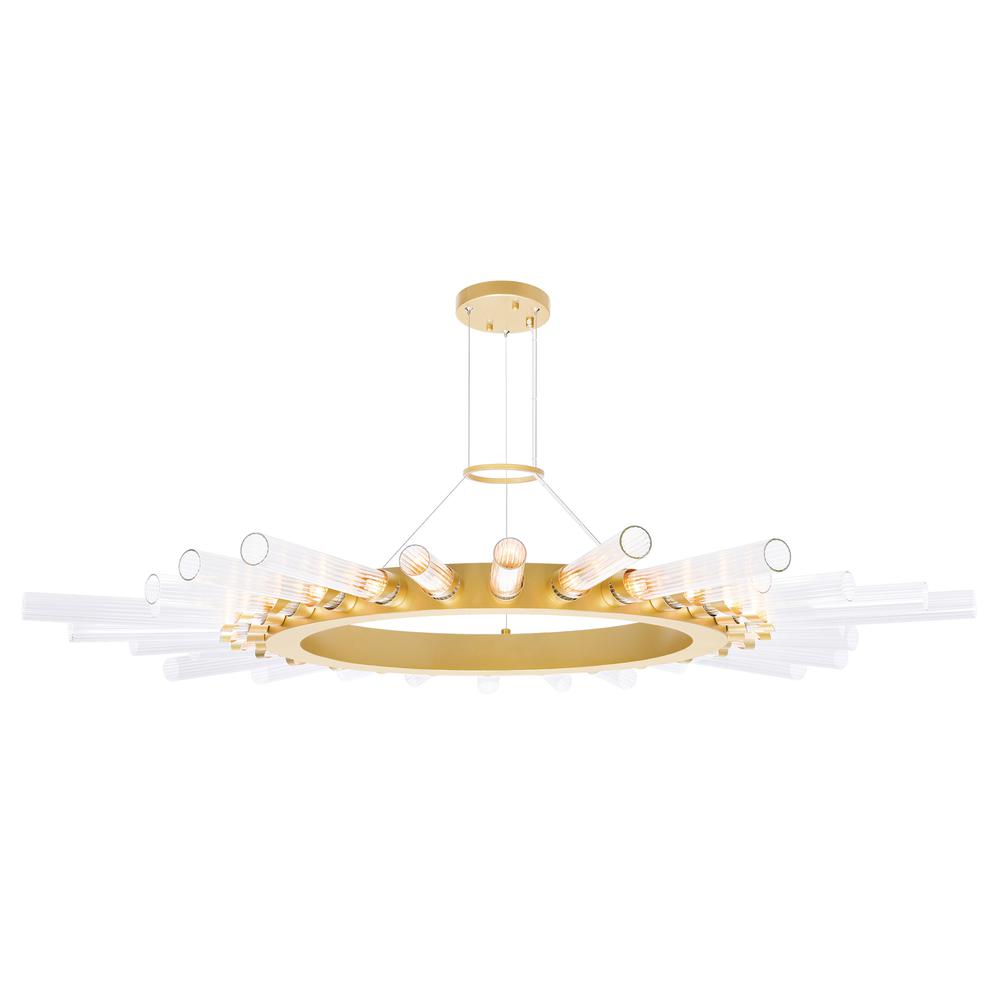 Collar 28 Light Chandelier With Satin Gold Finish. Picture 1
