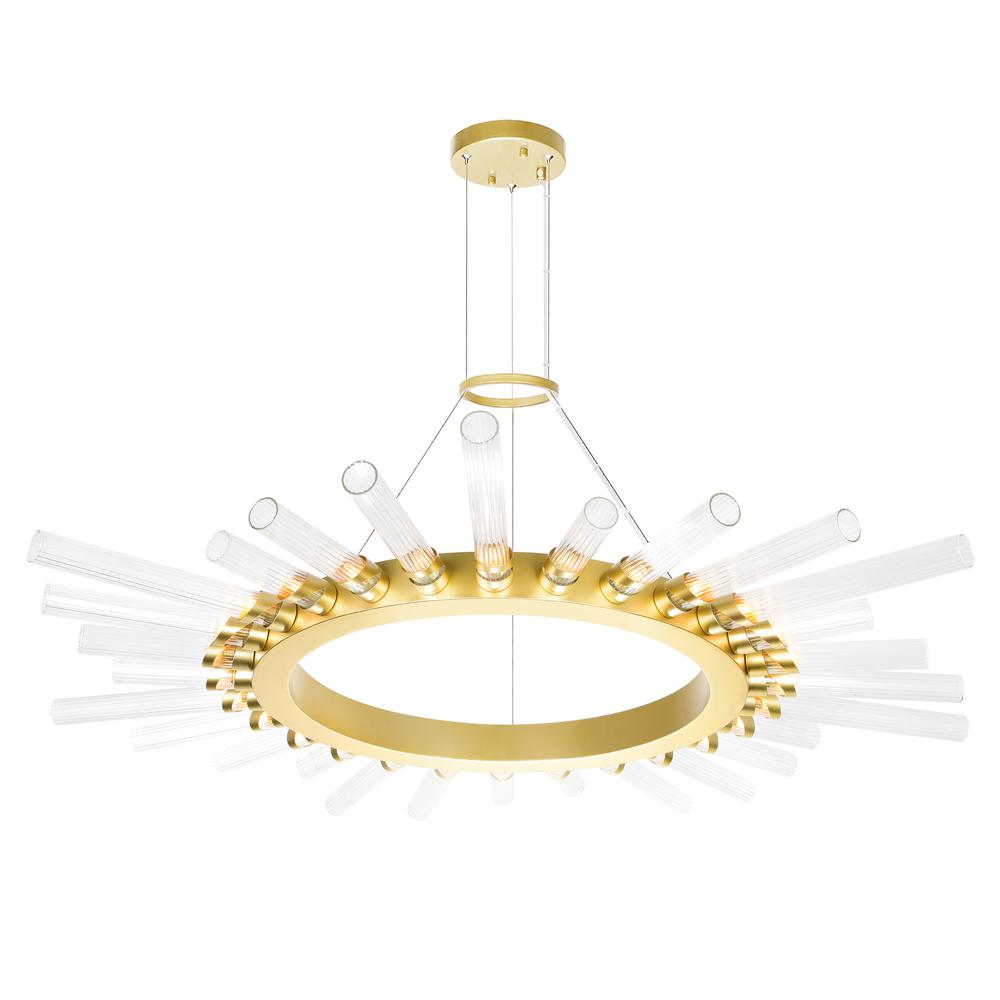 Collar 28 Light Chandelier With Satin Gold Finish. Picture 2