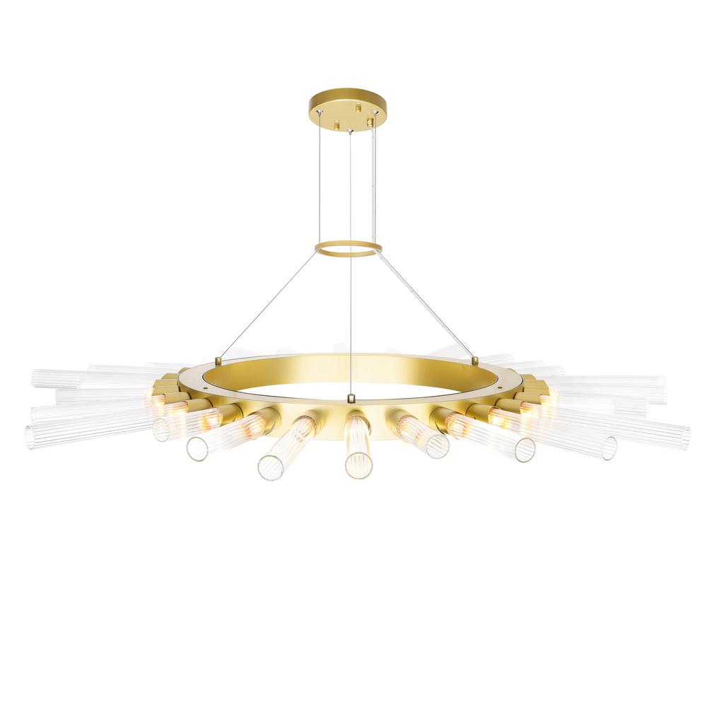 Collar 28 Light Chandelier With Satin Gold Finish. Picture 3