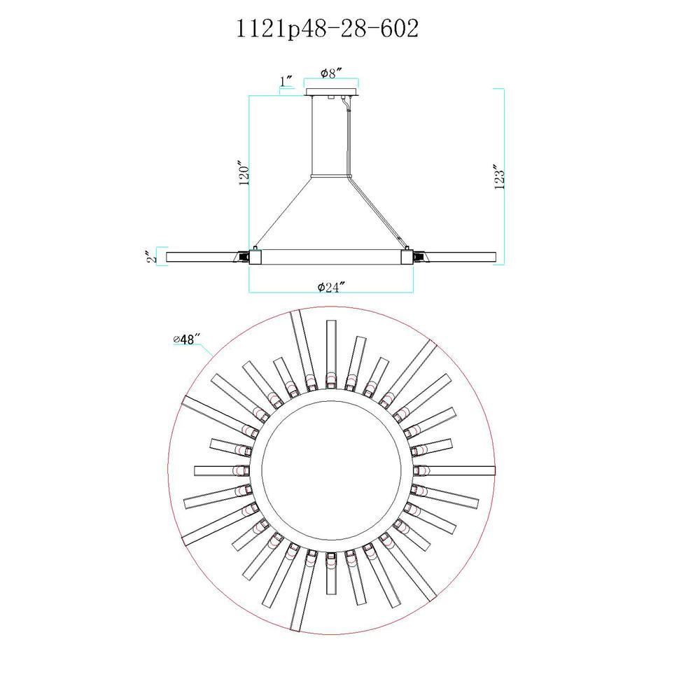 Collar 28 Light Chandelier With Satin Gold Finish. Picture 6