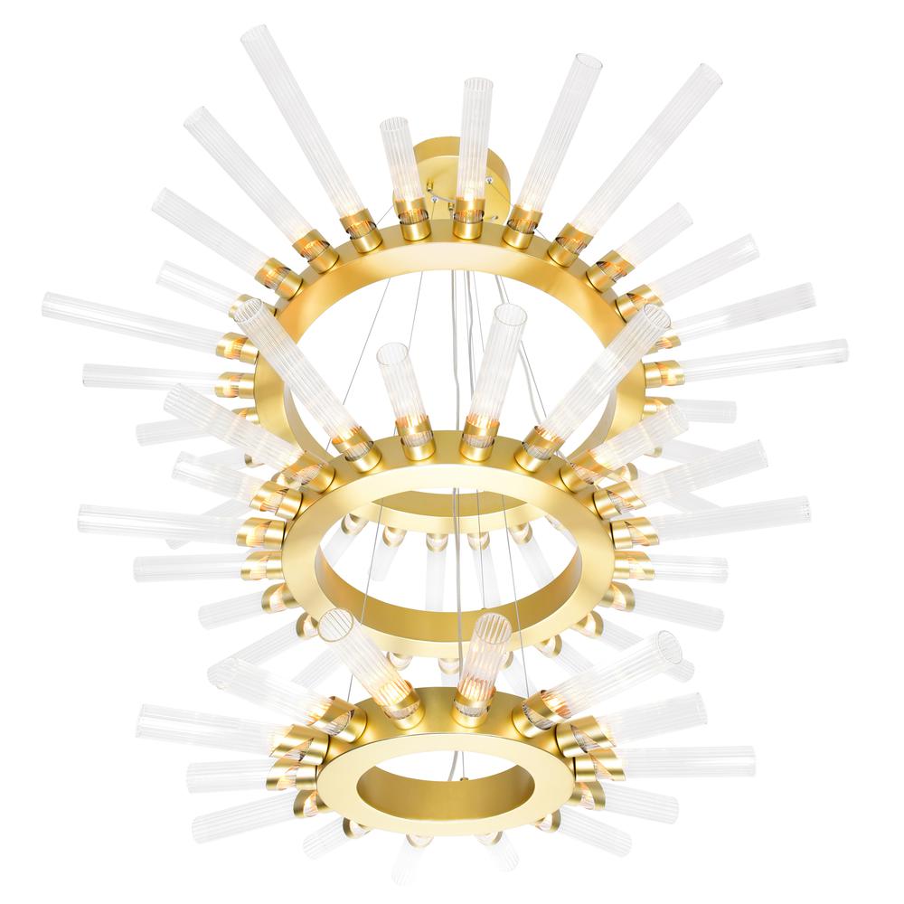 Collar 63 Light Chandelier With Satin Gold Finish. Picture 2