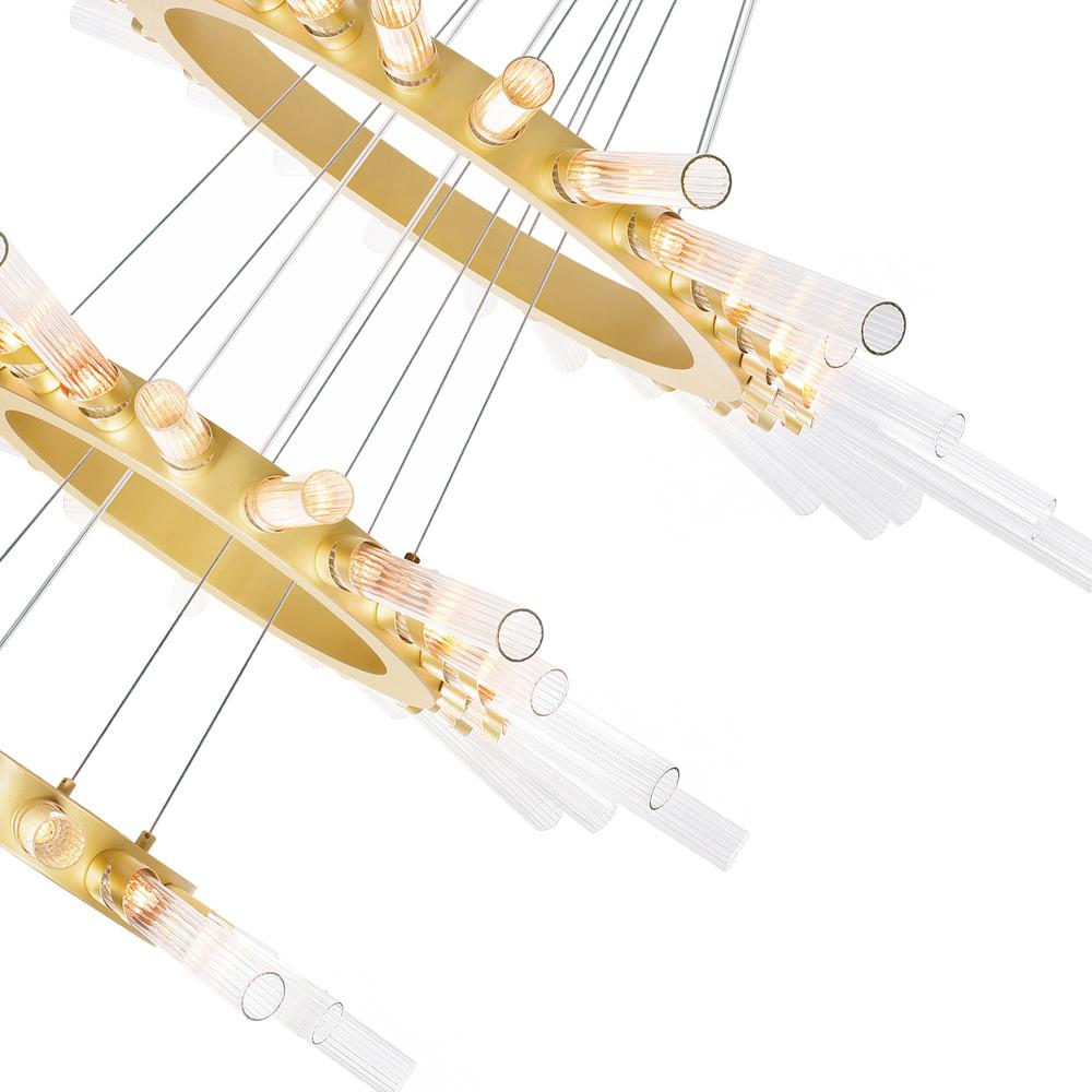 Collar 63 Light Chandelier With Satin Gold Finish. Picture 3