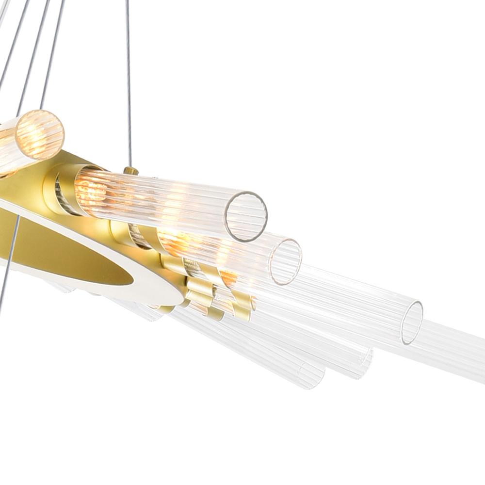 Collar 63 Light Chandelier With Satin Gold Finish. Picture 4
