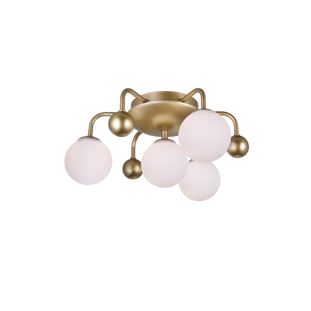 Element 4 Light Flush Mount With Sun Gold Finish. Picture 1