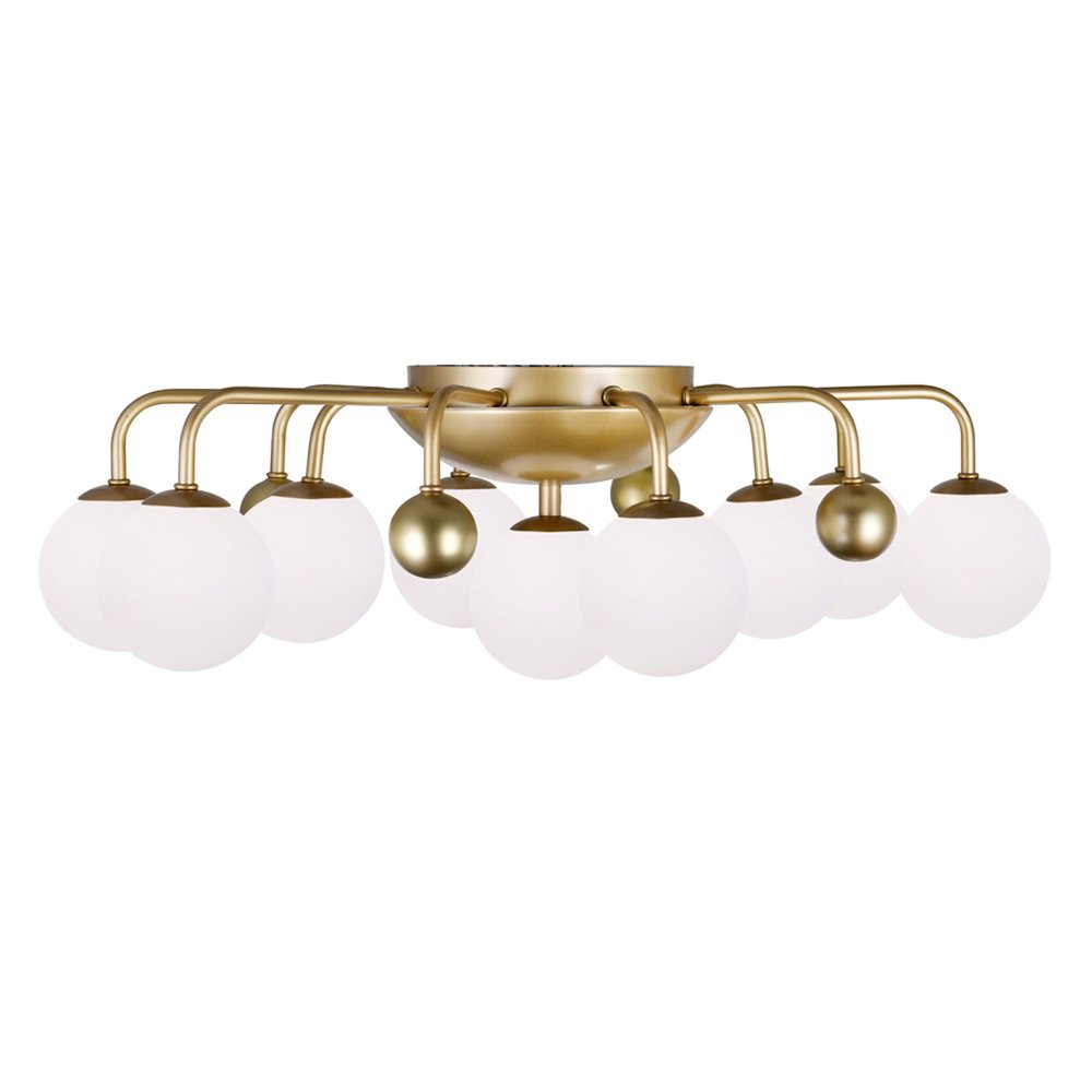 Element 9 Light Flush Mount With Sun Gold Finish. Picture 2